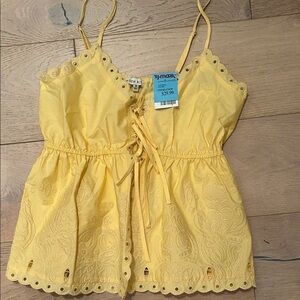 Moon River Sunny Lace-Up Blouse